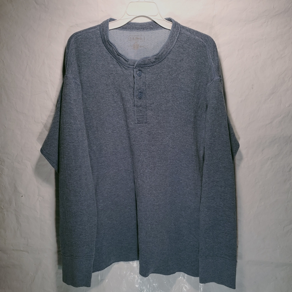 LL Bean Two-Layer River Driver's Shirt®, Traditional Fit Henley Mens Sz. XL